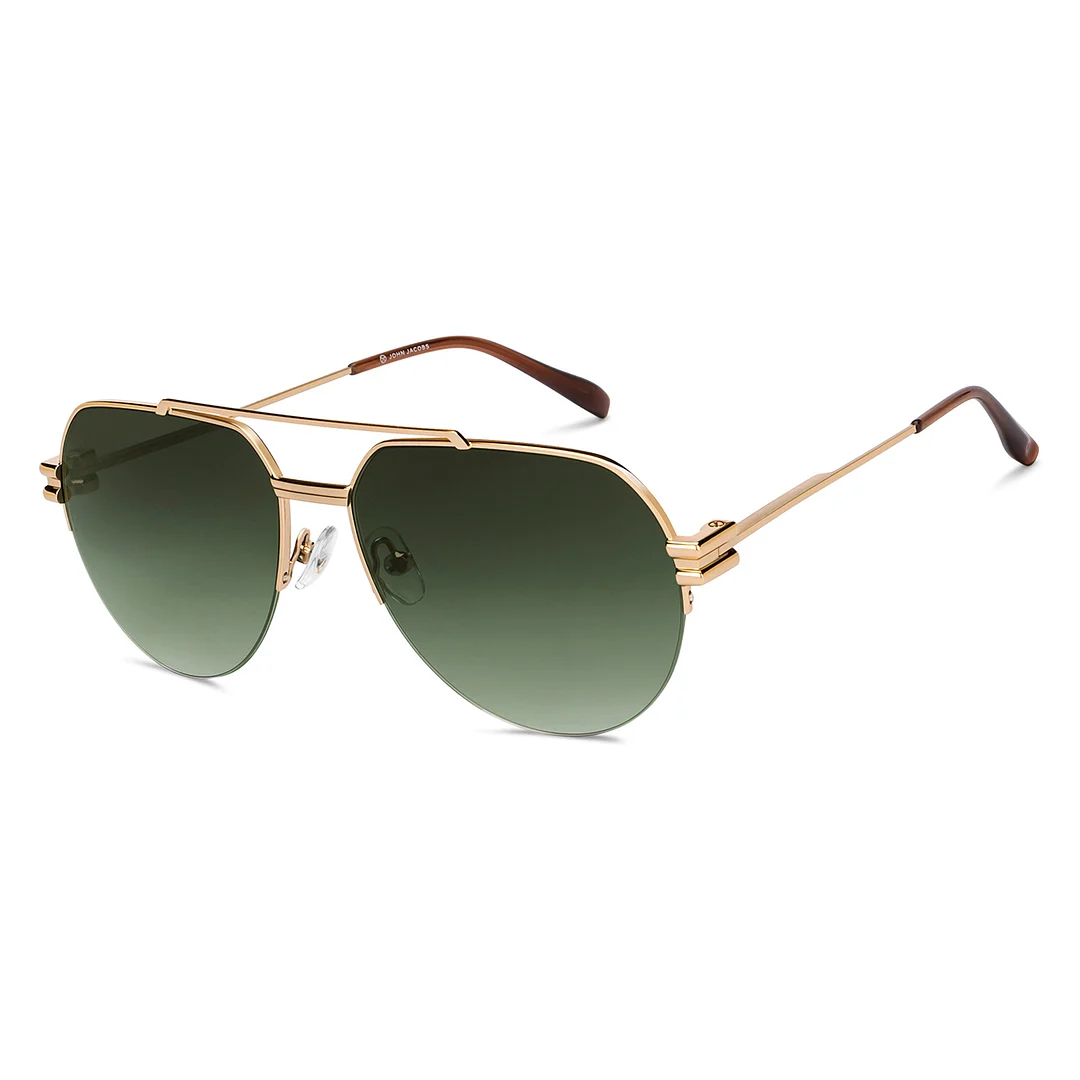 John Jacobs Gold Half Rim Aviator